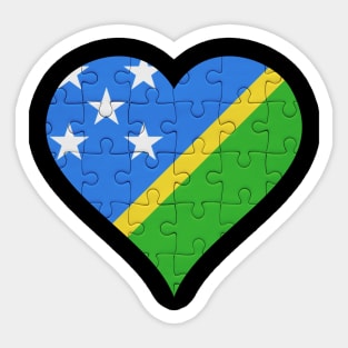 Solomon Islanders Jigsaw Puzzle Heart Design - Gift for Solomon Islanders With Solomon Islands Roots Sticker